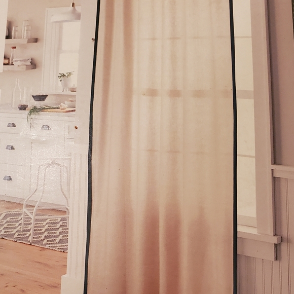 Light Filtering Curtain Panel-Velvet trim - Picture 6 of 6